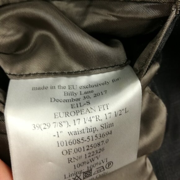 Bespoke J Hilburn Suit 40R Wool Windowpane Plaid Gray 32x31 - Picture 6 of 16